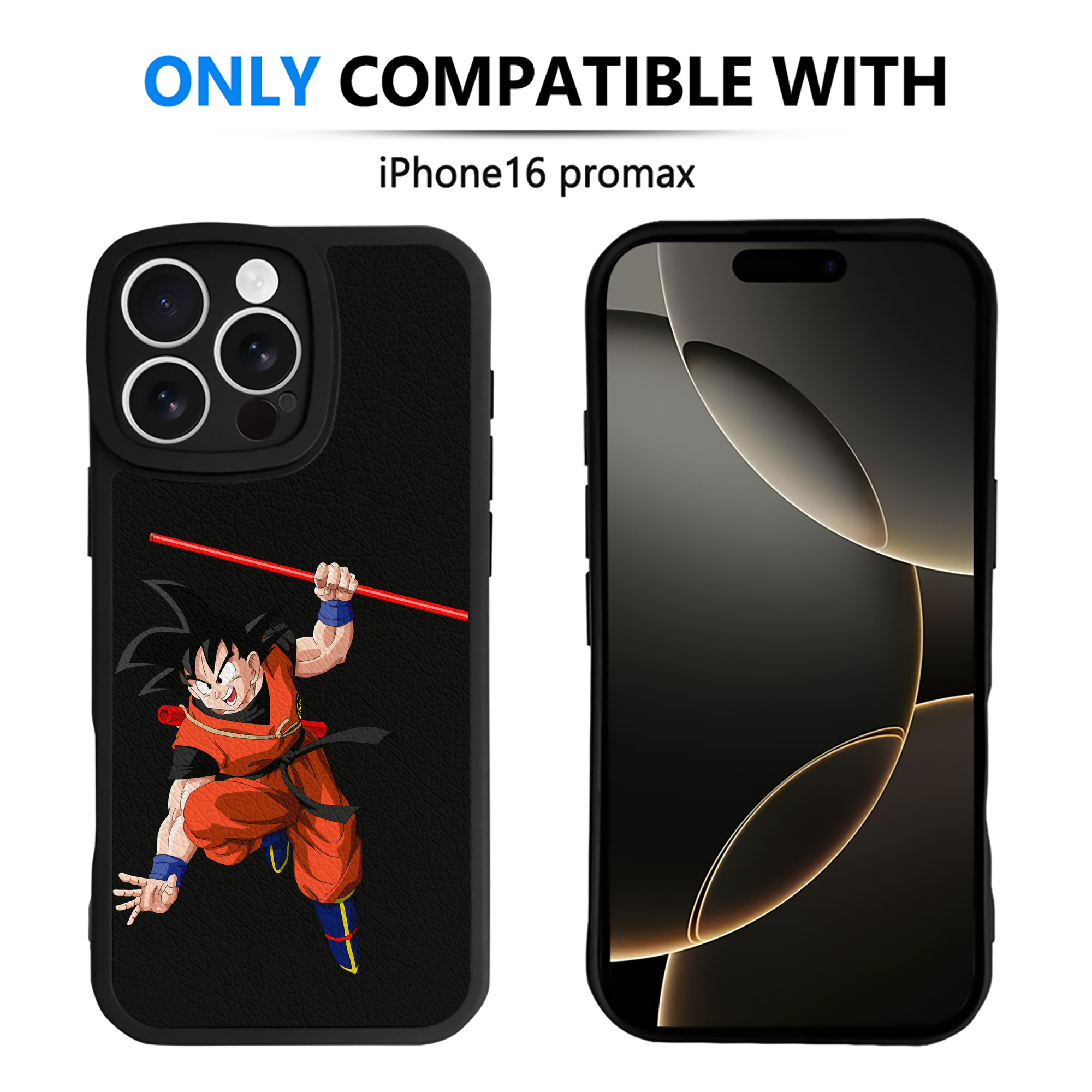 （画像用） ドラゴンボール 孫悟空（そん ごくう）Son Goku カカロット DRAGON BALL Kakarotto 【iPhone 16シリーズ対応】シリコンスマホケース（レザー調） 材質：シリコン